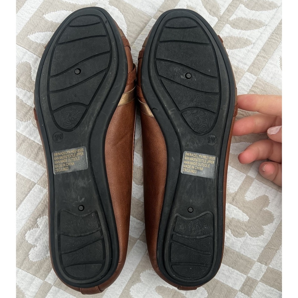 Harborsides Flats Brown with Multicolor Straps, Memory Foam, Women's Size 9W - Picture 4 of 6